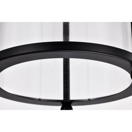 Main product image of Yorktown 1 Light Pendant Matte Black Finish Clear Glass