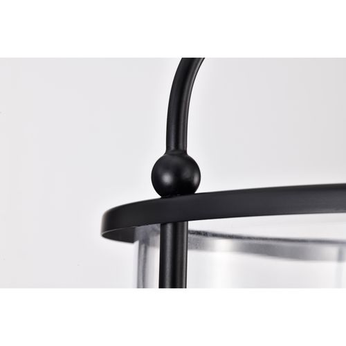 Main product image of Yorktown 4 Light Pendant Matte Black Finish Clear Glass