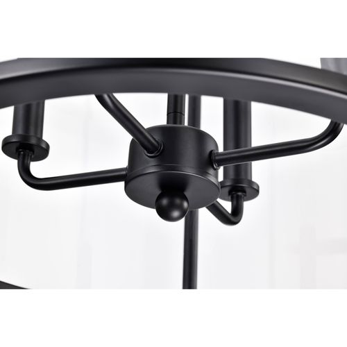 Main product image of Yorktown 4 Light Pendant Matte Black Finish Clear Glass