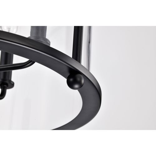 Main product image of Yorktown 4 Light Pendant Matte Black Finish Clear Glass