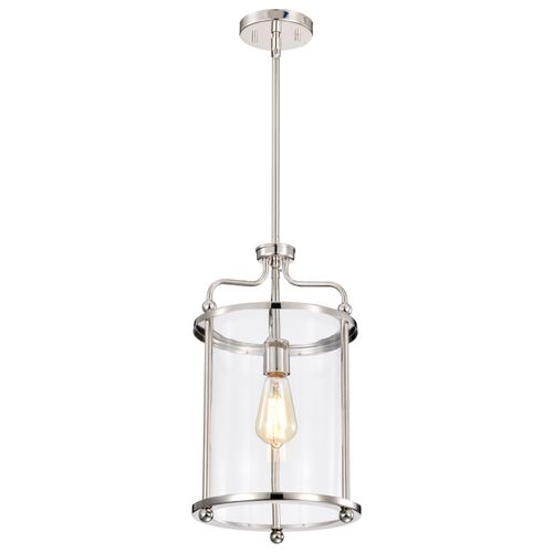 Main product image of Yorktown 1 Light Pendant Polished Nickel Finish Clear Glass