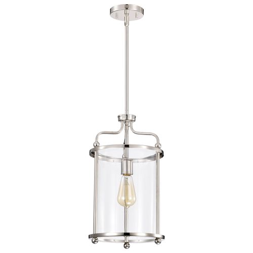 Main product image of Yorktown 1 Light Pendant Polished Nickel Finish Clear Glass