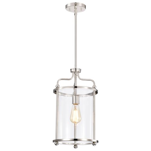 Main product image of Yorktown 1 Light Pendant Polished Nickel Finish Clear Glass