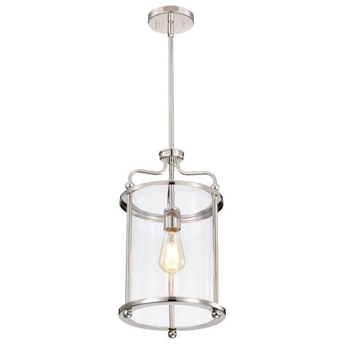 Main product image of Yorktown 1 Light Pendant Polished Nickel Finish Clear Glass