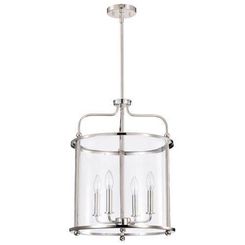 Main product image of Yorktown 4 Light Pendant Polished Nickel Finish Clear Glass