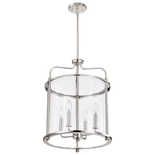 Main product image of Yorktown 4 Light Pendant Polished Nickel Finish Clear Glass