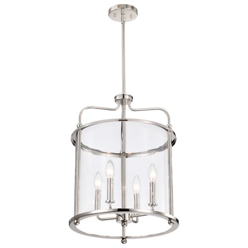 Main product image of Yorktown 4 Light Pendant Polished Nickel Finish Clear Glass