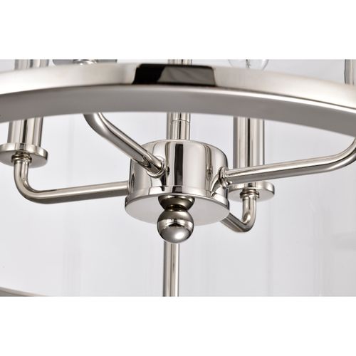 Main product image of Yorktown 4 Light Pendant Polished Nickel Finish Clear Glass