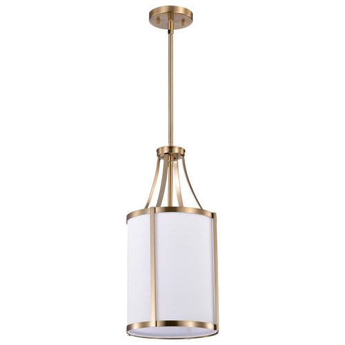 Main product image of Easton 1 Light Pendant Burnished Brass Finish White Linen Shade