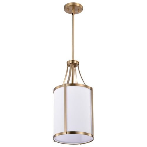 Main product image of Easton 1 Light Pendant Burnished Brass Finish White Linen Shade