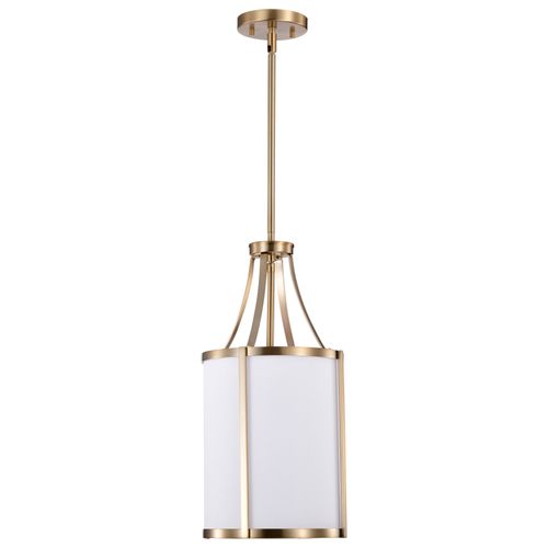 Main product image of Easton 1 Light Pendant Burnished Brass Finish White Linen Shade