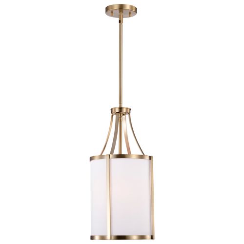 Main product image of Easton 1 Light Pendant Burnished Brass Finish White Linen Shade