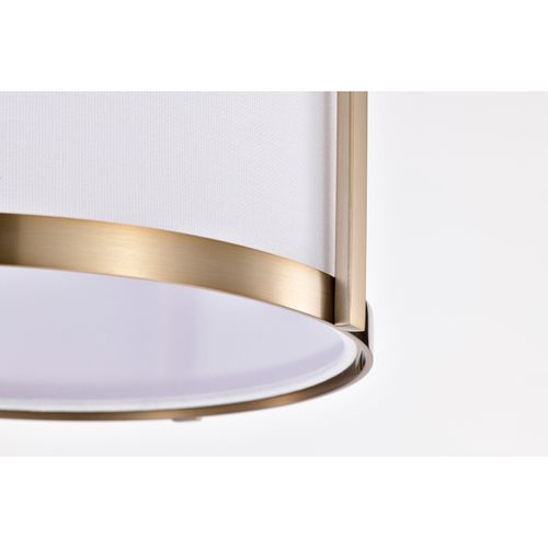 Main product image of Easton 1 Light Pendant Burnished Brass Finish White Linen Shade