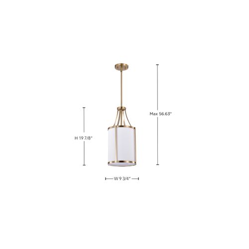 Main product image of Easton 1 Light Pendant Burnished Brass Finish White Linen Shade