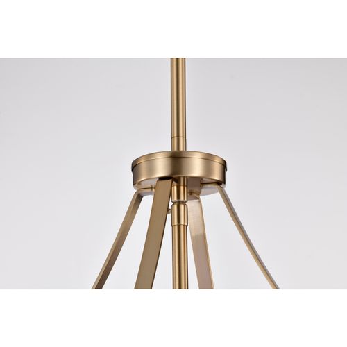 Main product image of Easton 3 Light Pendant Burnished Brass Finish White Linen Shade