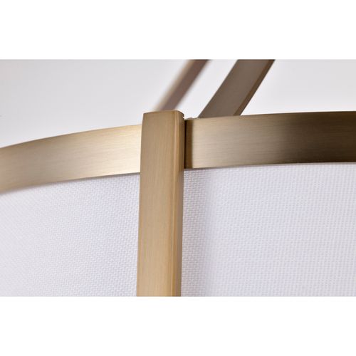 Main product image of Easton 3 Light Pendant Burnished Brass Finish White Linen Shade