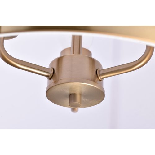 Main product image of Easton 3 Light Pendant Burnished Brass Finish White Linen Shade