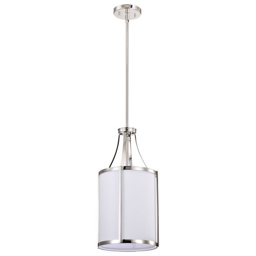 Main product image of Easton 1 Light Pendant Polished Nickel Finish White Linen Shade