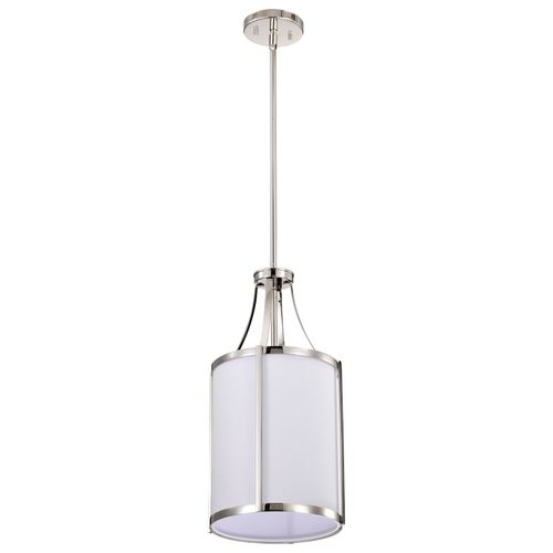 Main product image of Easton 1 Light Pendant Polished Nickel Finish White Linen Shade