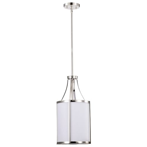 Main product image of Easton 1 Light Pendant Polished Nickel Finish White Linen Shade