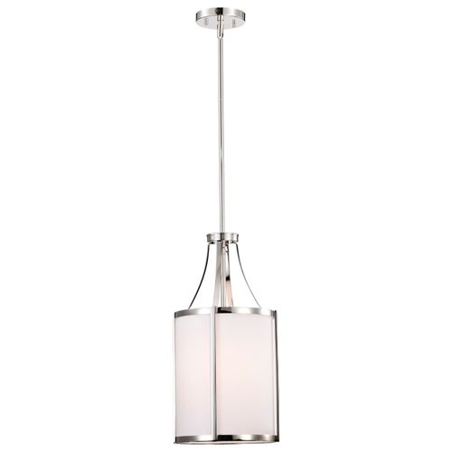 Main product image of Easton 1 Light Pendant Polished Nickel Finish White Linen Shade