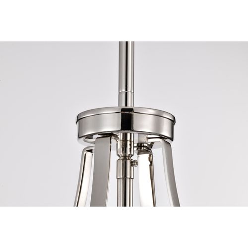 Main product image of Easton 1 Light Pendant Polished Nickel Finish White Linen Shade