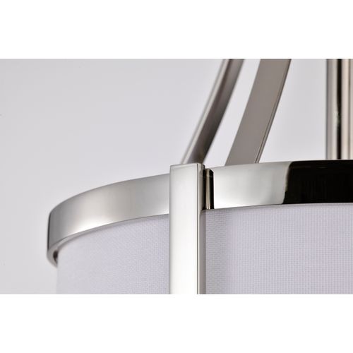 Main product image of Easton 1 Light Pendant Polished Nickel Finish White Linen Shade