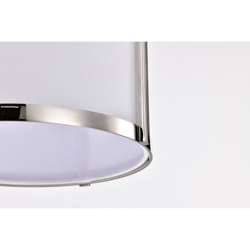 Main product image of Easton 1 Light Pendant Polished Nickel Finish White Linen Shade