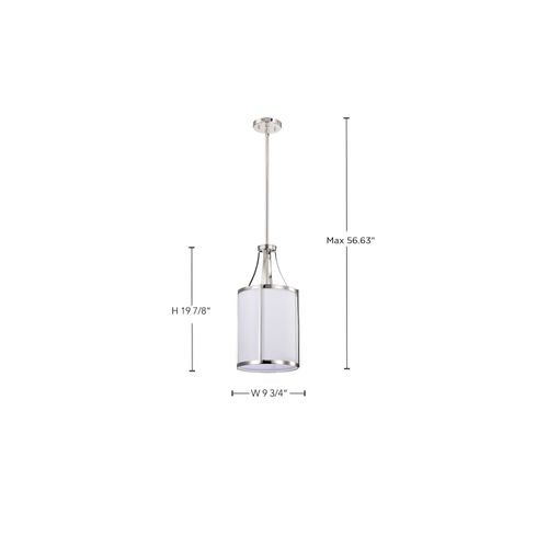 Main product image of Easton 1 Light Pendant Polished Nickel Finish White Linen Shade