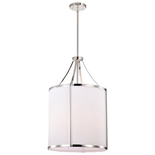 Main product image of Easton 3 Light Pendant Polished Nickel Finish White Linen Shade