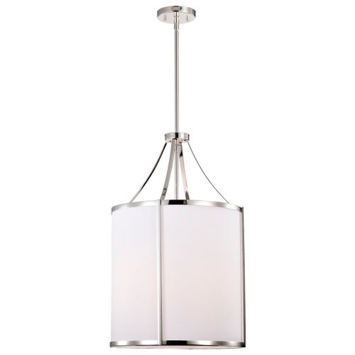 Main product image of Easton 3 Light Pendant Polished Nickel Finish White Linen Shade