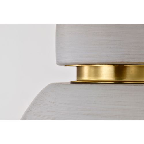 Main product image of Collins 8 Inch Flush Mount Ceramic w/ Gold Accents