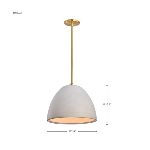 Main product image of Collins 14 Inch Pendant Ceramic w/ Gold Accents