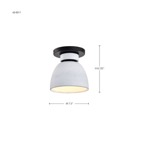 Main product image of Collins 8 Inch Flush Mount Ceramic w/ Silver Accents