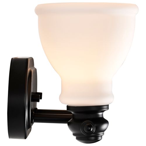 Main product image of Russel 2 Light Vanity Matte Black w/ Satin White Glass
