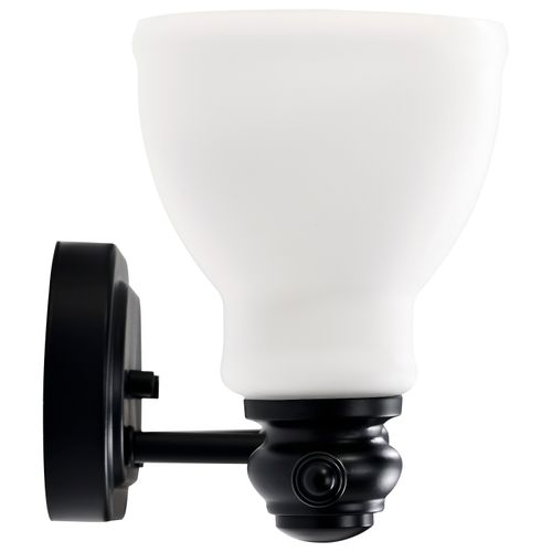 Main product image of Russel 3 Light Vanity Matte Black w/ Satin White Glass
