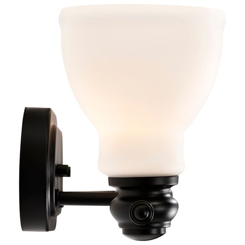 Main product image of Russel 3 Light Vanity Matte Black w/ Satin White Glass