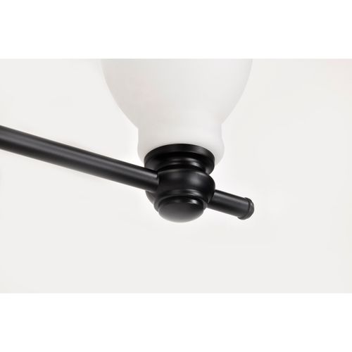 Main product image of Russel 3 Light Vanity Matte Black w/ Satin White Glass