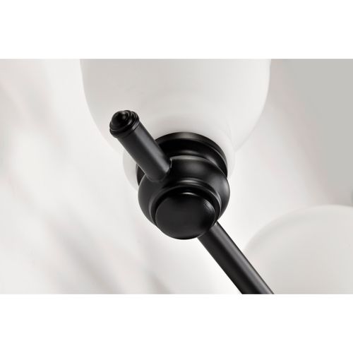 Main product image of Russel 3 Light Vanity Matte Black w/ Satin White Glass