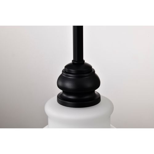 Main product image of Russel 10 Inch Mini Pendant Matte Black w/ Satin White Glass