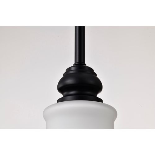 Main product image of Russel 10 Inch Mini Pendant Matte Black w/ Satin White Glass
