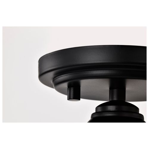 Main product image of Russel 10 Inch Semi Flush Mount Matte Black w/ Satin White Glass