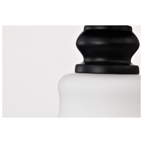 Main product image of Russel 10 Inch Semi Flush Mount Matte Black w/ Satin White Glass