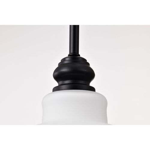 Main product image of Russel 14 Inch Pendant Matte Black w/ Satin White Glass