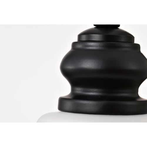 Main product image of Russel 14 Inch Pendant Matte Black w/ Satin White Glass