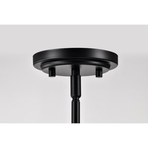 Main product image of Russel 6 Light Chandelier Matte Black w/ Satin White Glass