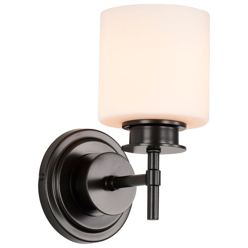 Main product image of Warren 1 Light Vanity Gun Metal w/ Satin White Glass