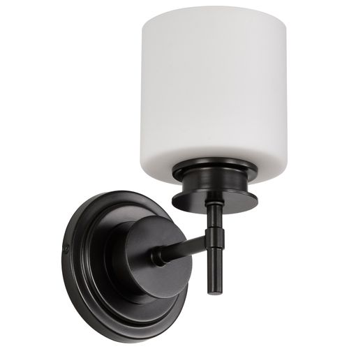 Main product image of Warren 1 Light Vanity Gun Metal w/ Satin White Glass