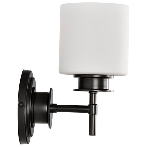 Main product image of Warren 1 Light Vanity Gun Metal w/ Satin White Glass