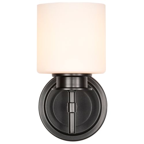 Main product image of Warren 1 Light Vanity Gun Metal w/ Satin White Glass